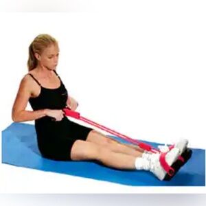 New Bally Pilates Rowing Action Exerciser Tone Home Gym Workout Fitness Red Band